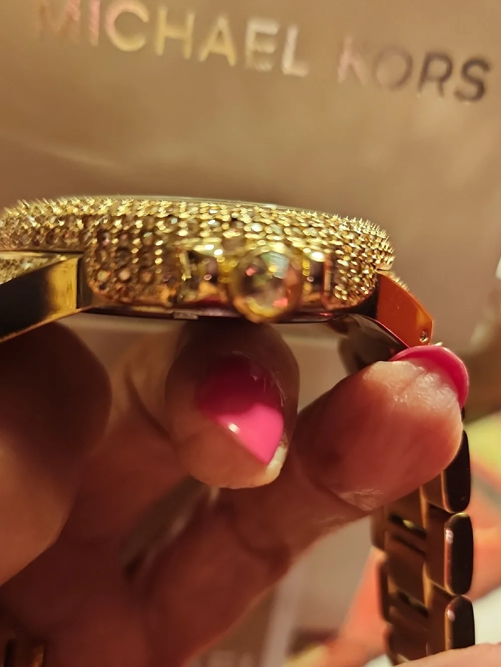 Michael Kors Camille Gold Crystal-Embellished Womens Bracelet Watch. GORGEOUS!!!